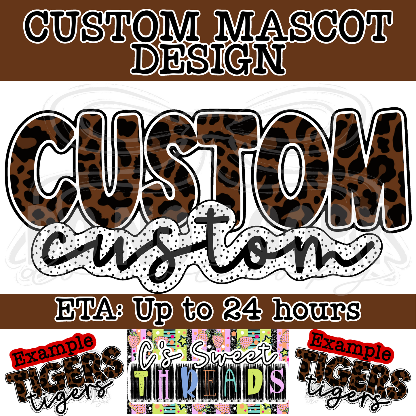 Leopard Print & Polka Dot Custom Mascot