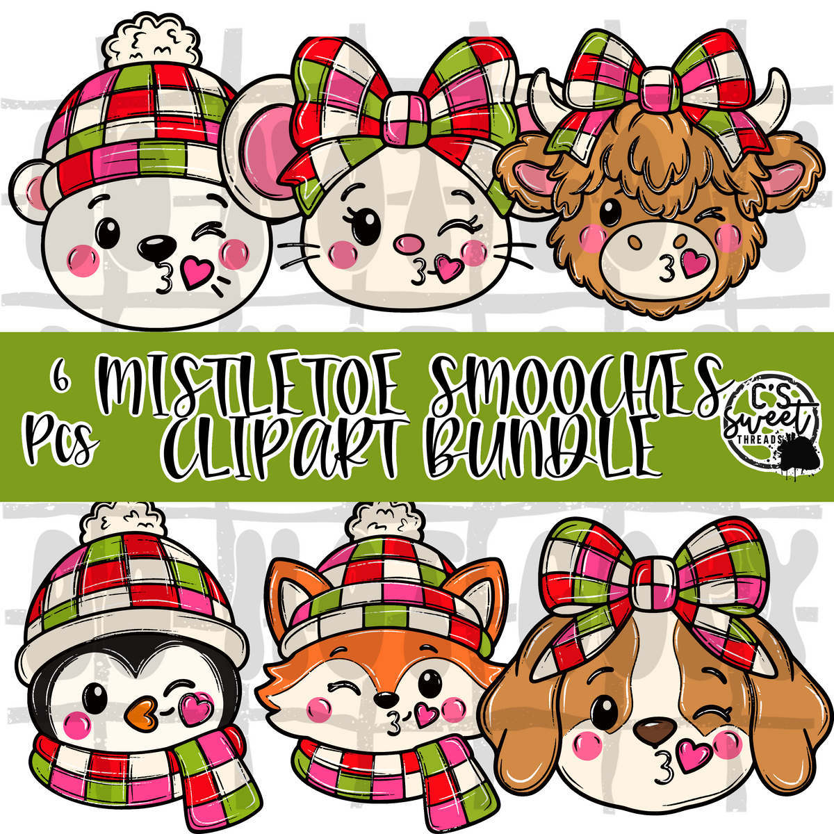 Mistletoe Smooches Clipart Bundle