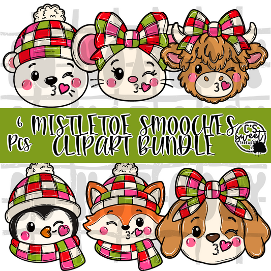 Mistletoe Smooches Clipart Bundle