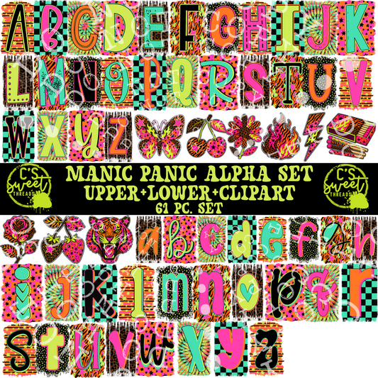 CST Manic Panic Alpha Set + Clipart Pieces