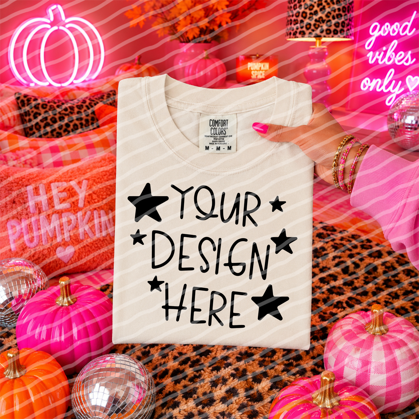 CC Ivory Pumpkin Pop Tee Hand Held Mock Up