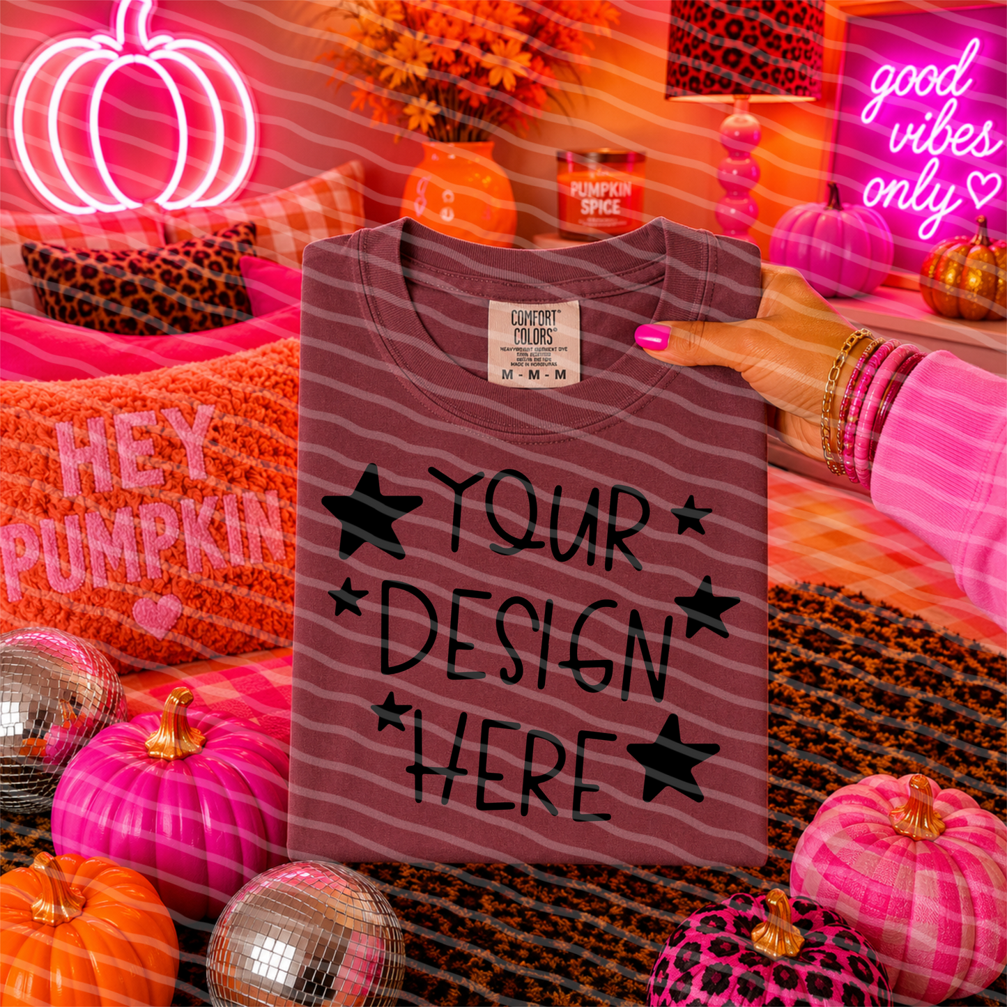CC Brick Pumpkin Pop Tee Hand Held Mock Up