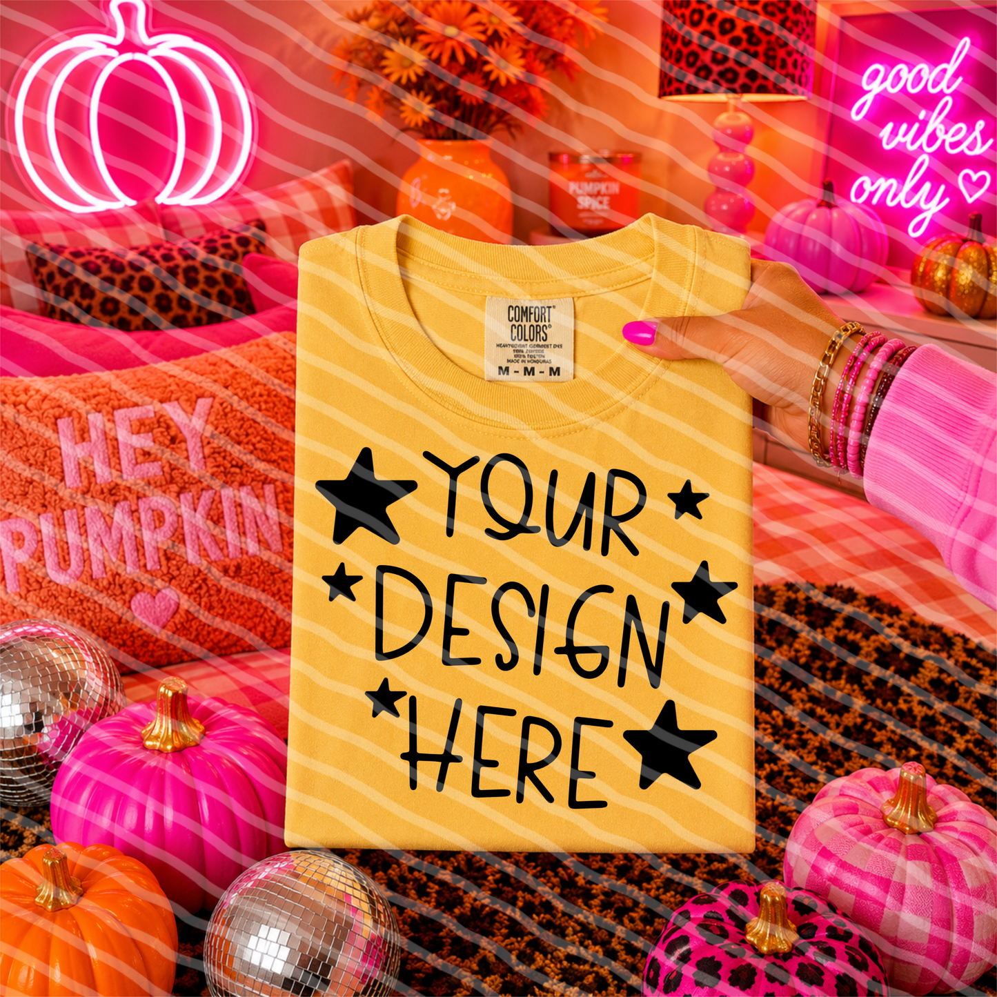 CC Mustard Pumpkin Pop Tee Hand Held Mock Up