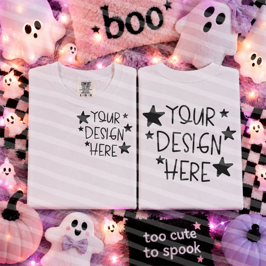 Fright Nights CC White Tee Front And Back Flat Lay Mock Up