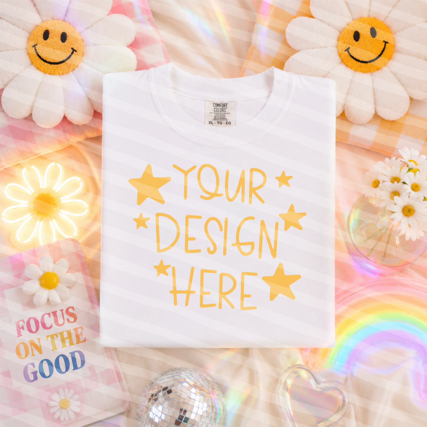 Focus Flat Lay White CC Tee Mock Up