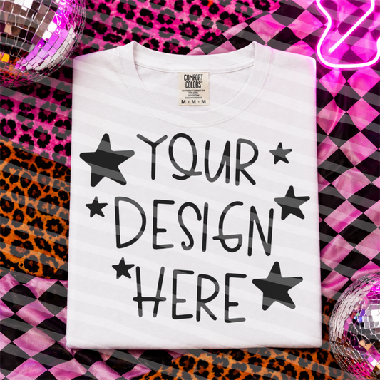 So So Pink White CC Tee Flat Lay Mock Up