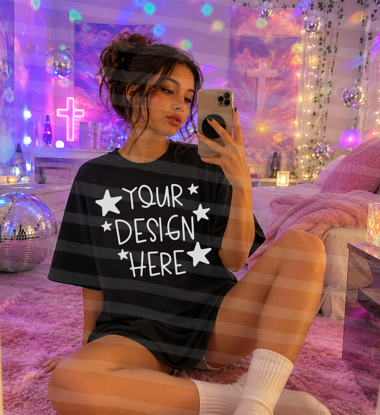 Faith Lounge Black Tshirt Everyday Mockup