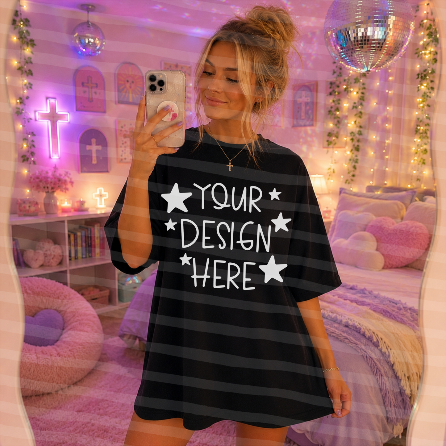 Holy Girl Black Tshirt Everyday Mockup