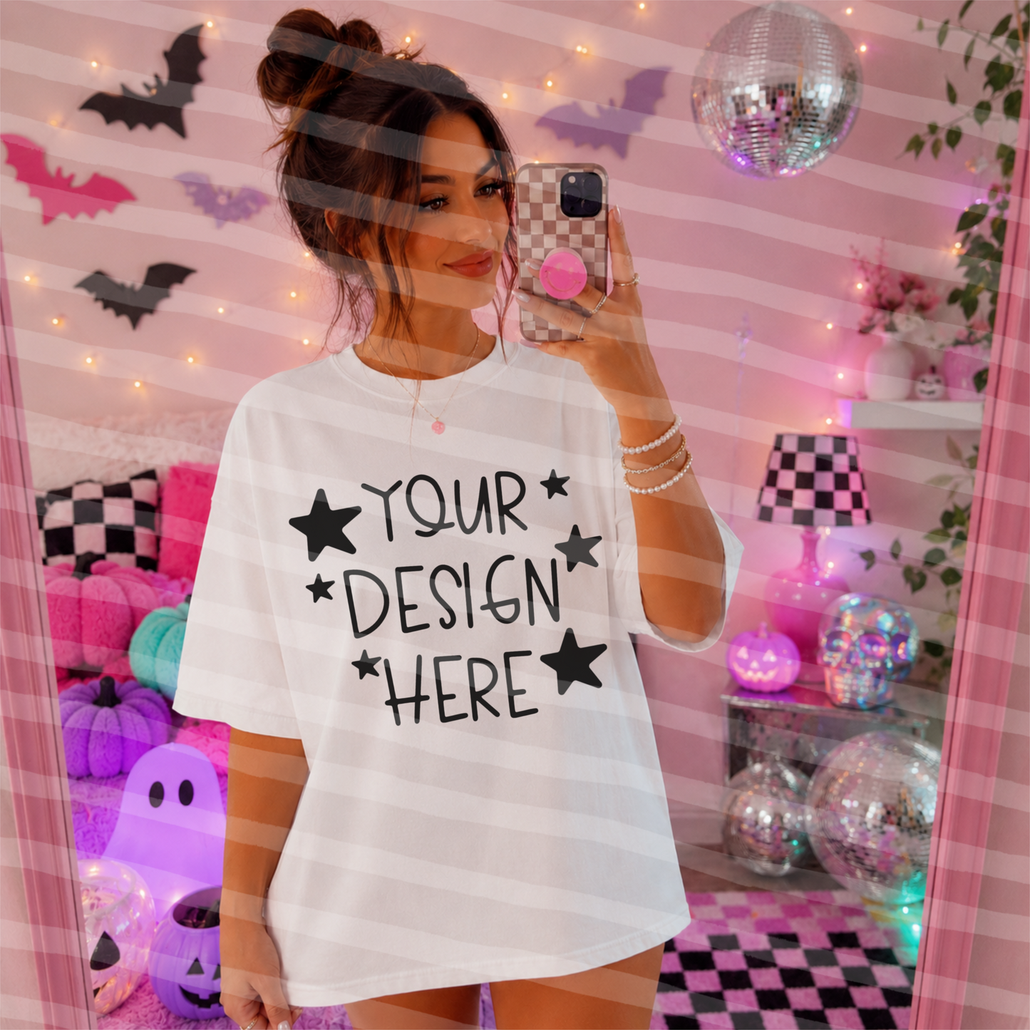 Boo Babe White Tee Halloween Mock Up