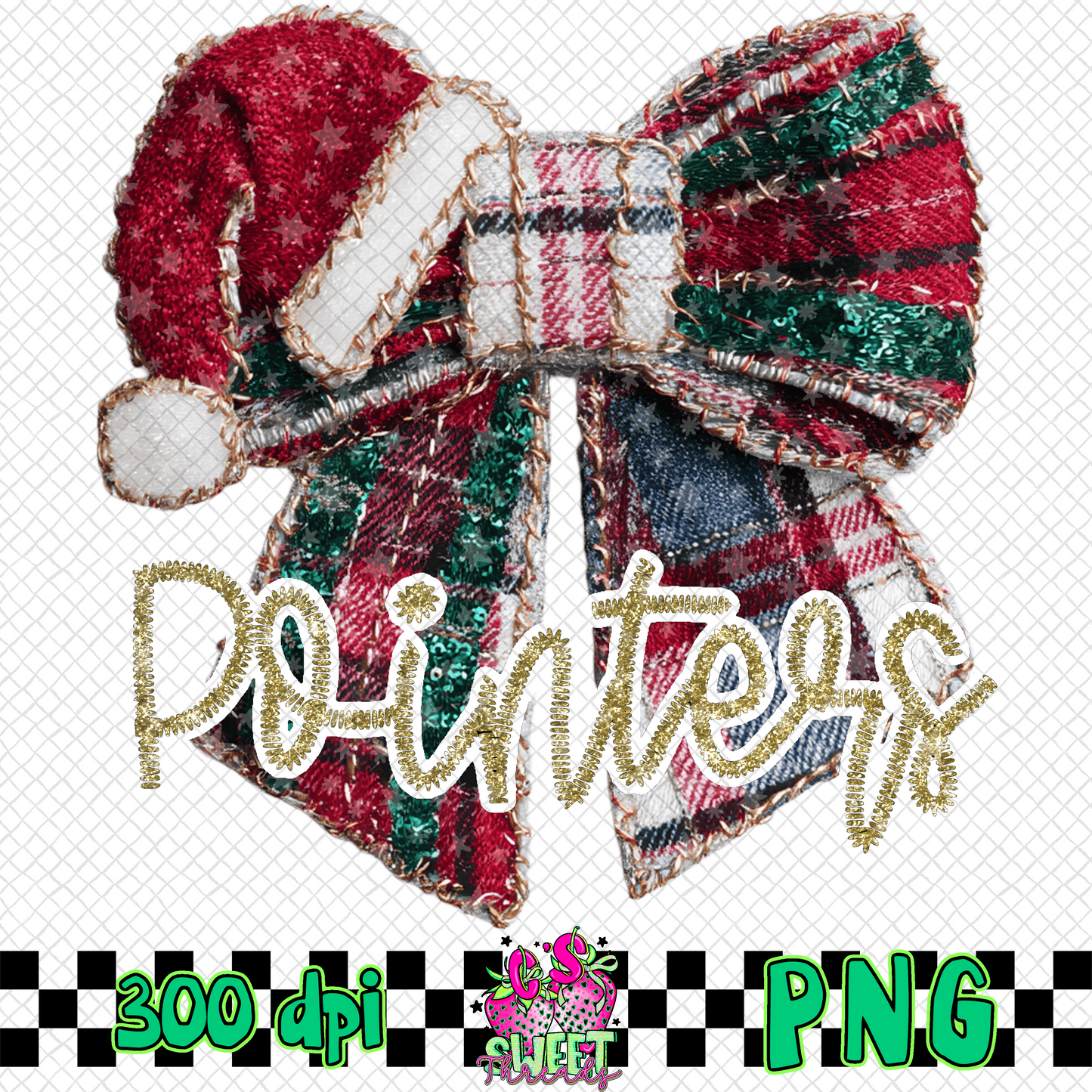 Pointers Faux Embroidered Christmas Bow