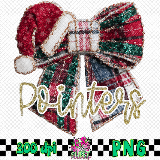 Pointers Faux Embroidered Christmas Bow