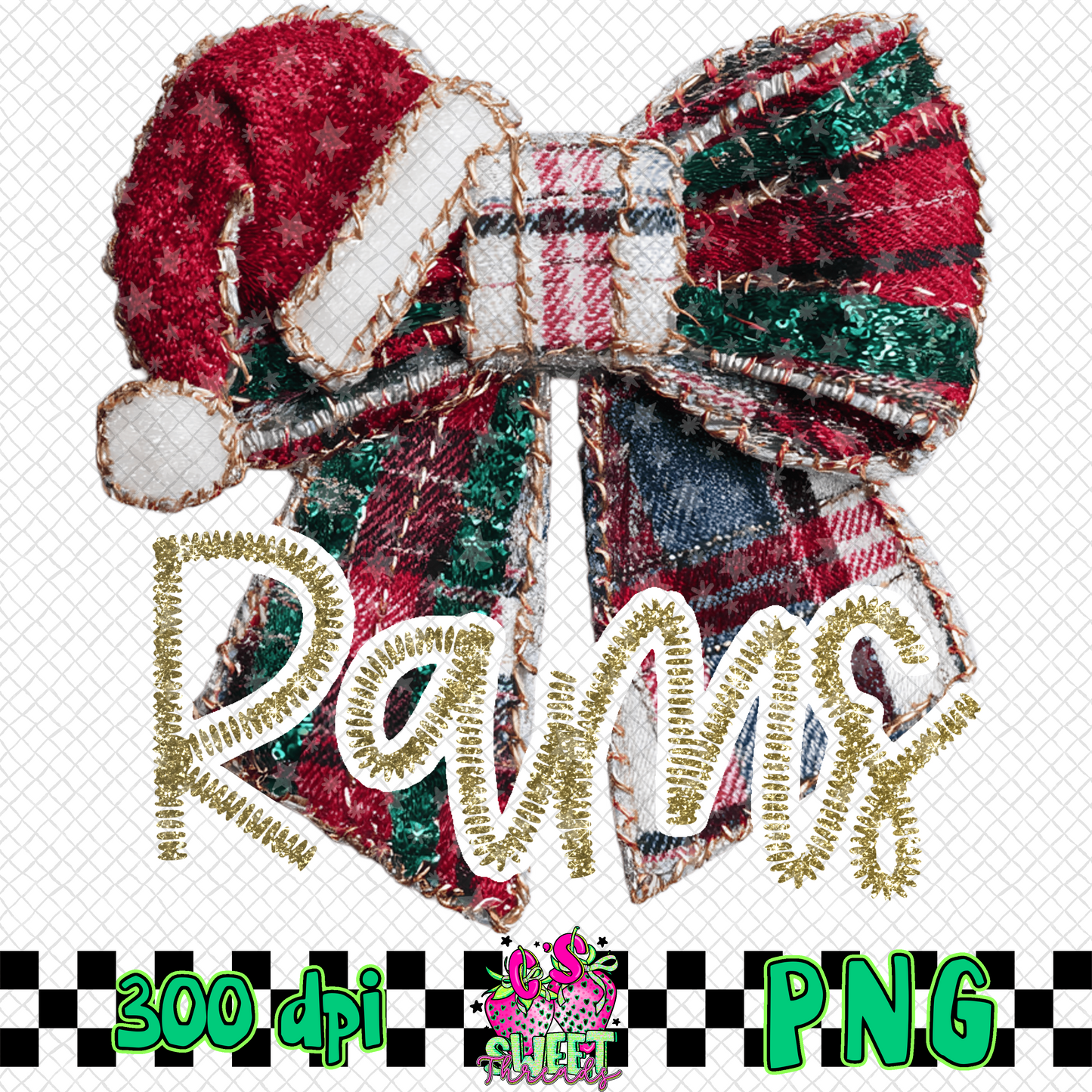 Rams Faux Embroidered Christmas Bow