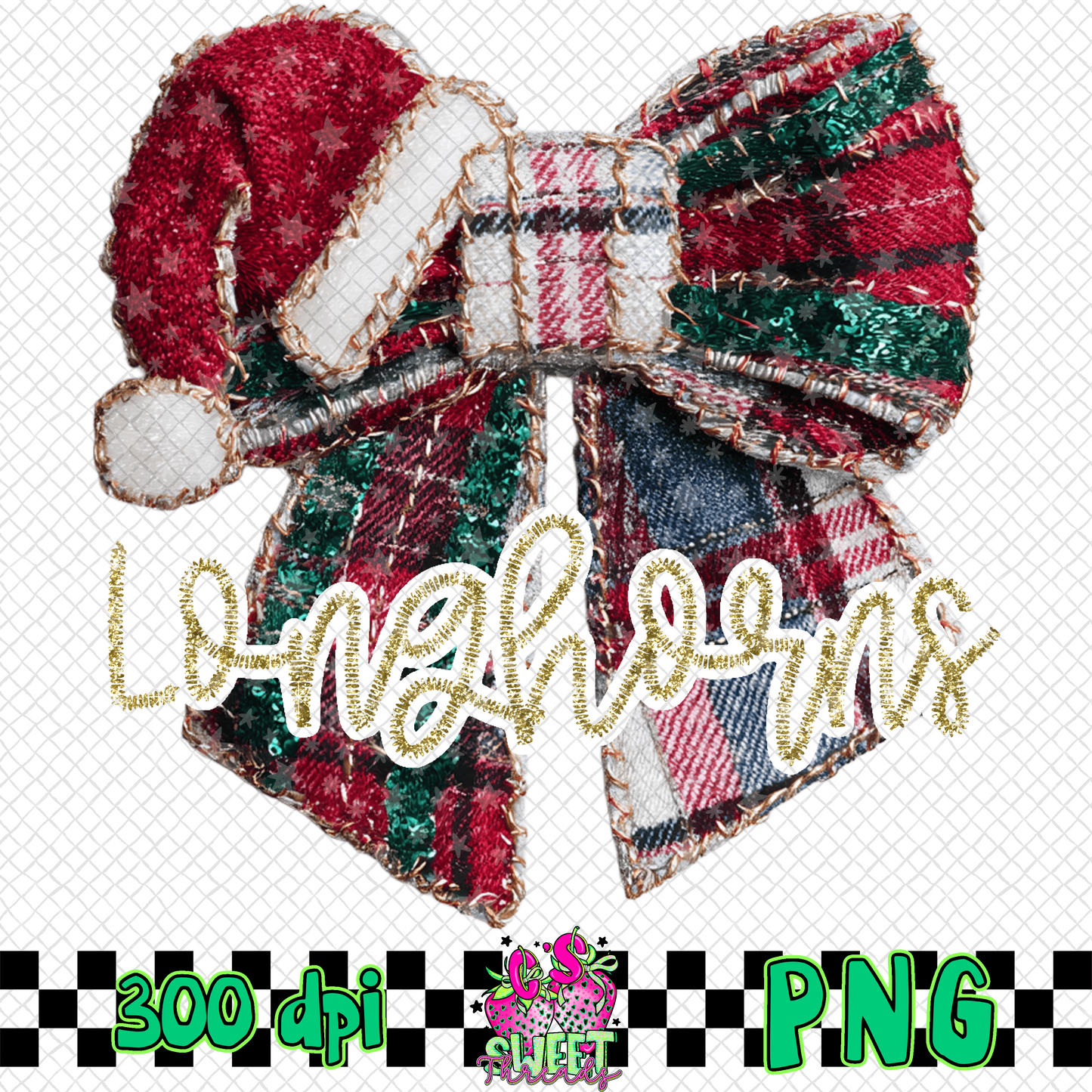 Longhorns Faux Embroidered Christmas Bow