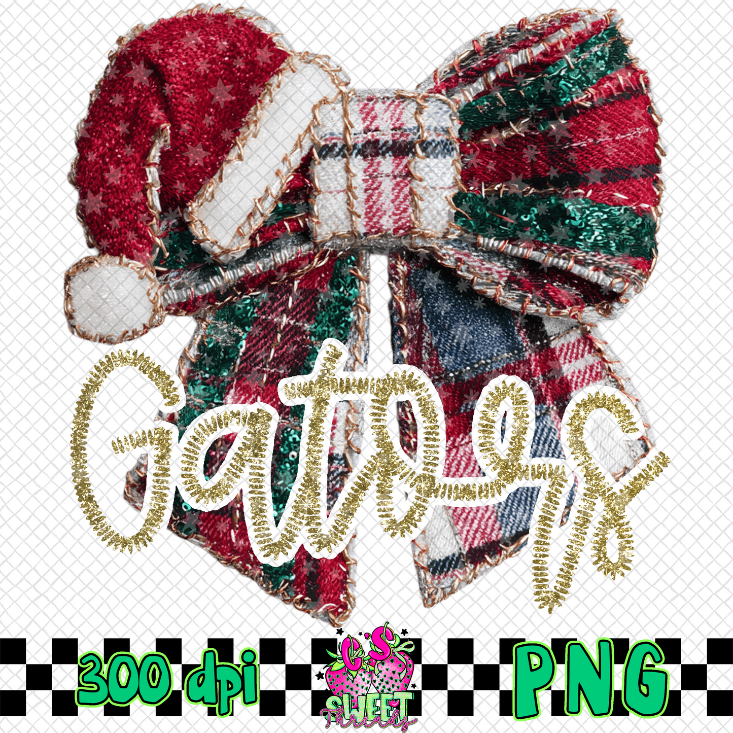 Gators Faux Embroidered Christmas Bow