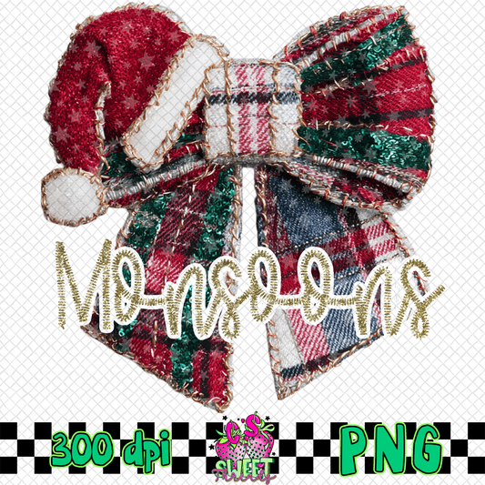 Monsoons Faux Embroidered Christmas Bow