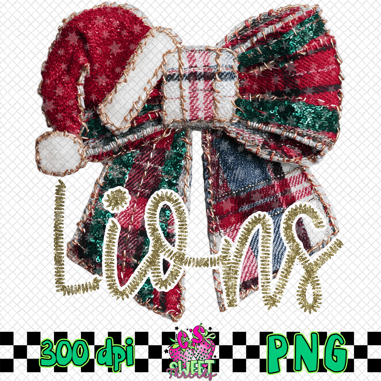 Lions Faux Embroidered Christmas Bow