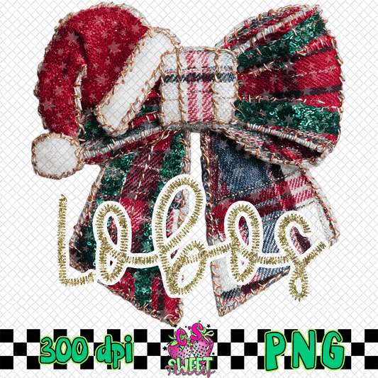 Lobos Faux Embroidered Christmas Bow