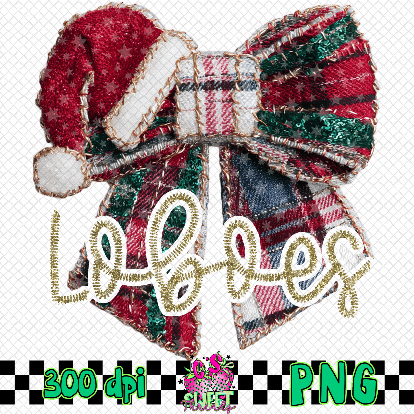 Loboes Faux Embroidered Christmas Bow