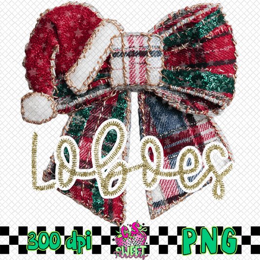 Loboes Faux Embroidered Christmas Bow