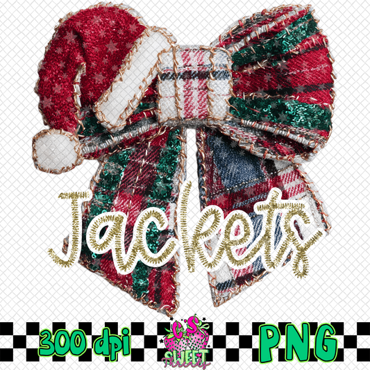 Jackets Faux Embroidered Christmas Bow