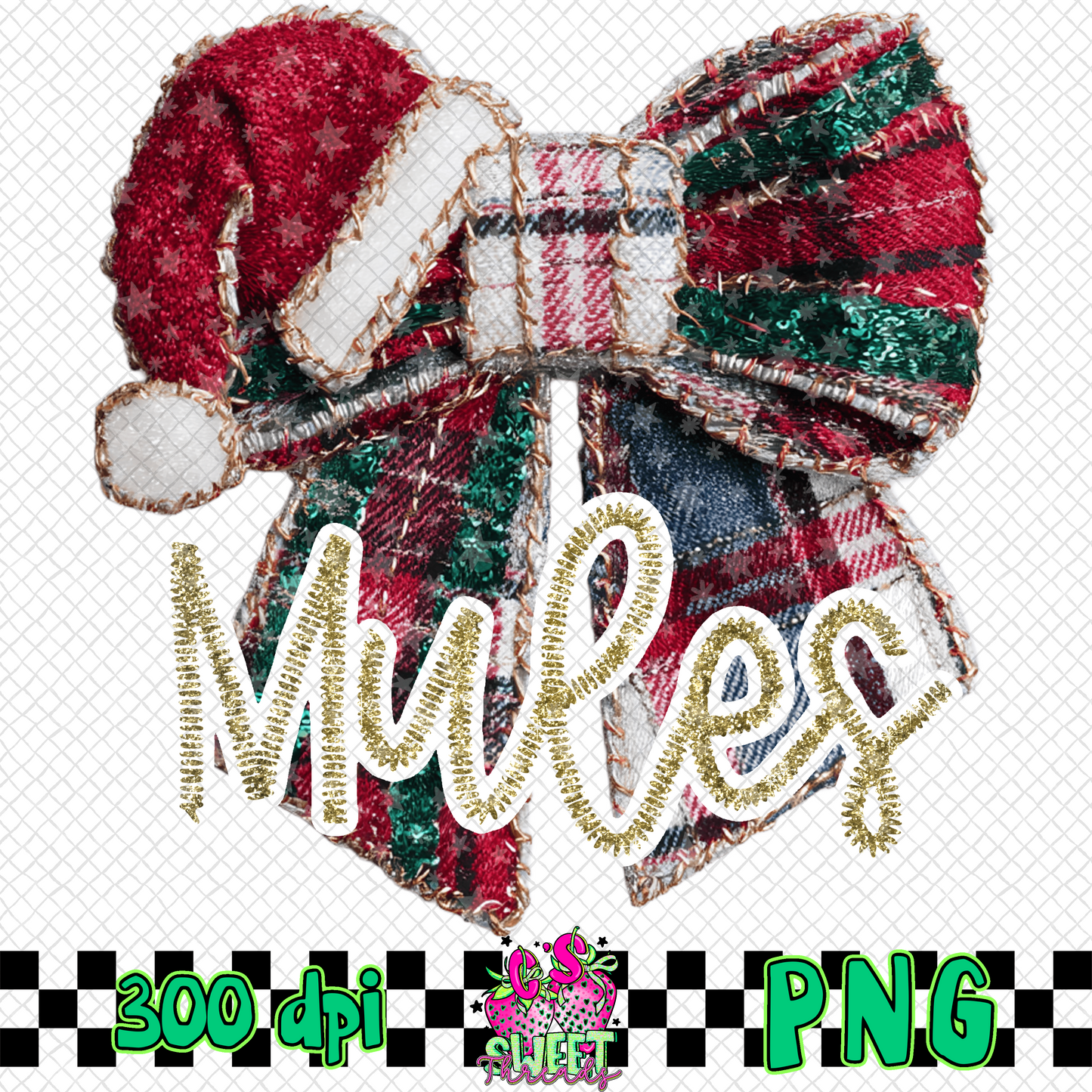 Mules Faux Embroidered Christmas Bow