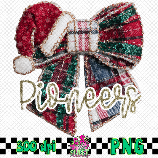 Pioneers Faux Embroidered Christmas Bow