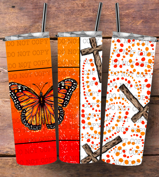 Butterfly and cross tumbler