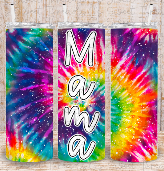 Mama tie dye tumbler digital design