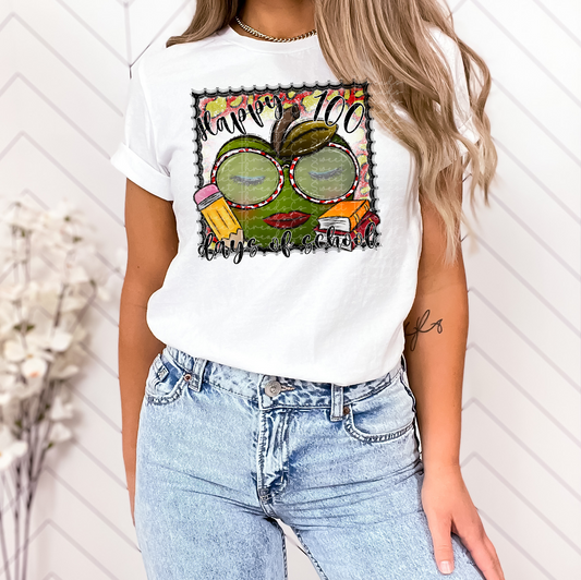 Happy 100 days of school apple