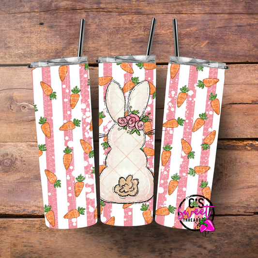 Bunny with carrots tumbler