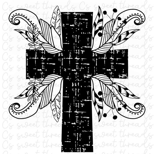 Feather cross, digital download