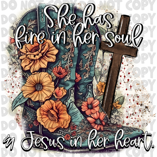 Jesus in her heart